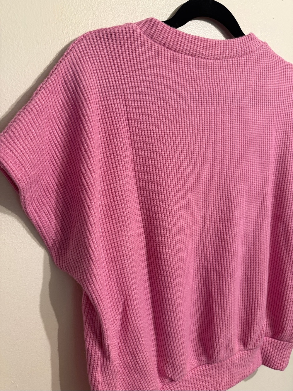 Zenana Outfitters Pink Short Sleeve Waffle Knit Top - Picture 6 of 8